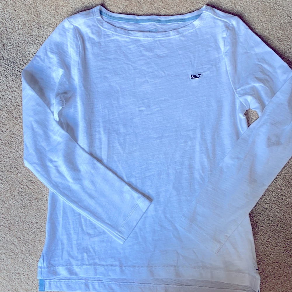 Girls M white Vineyard Vines long sleeved tshirt